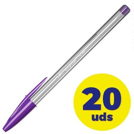Bic Bolígrafo Cristal Fun Morado, Caja de 20 Unidades Bic Bolígrafo Cristal Fun Morado, Caja de 20 Unidades